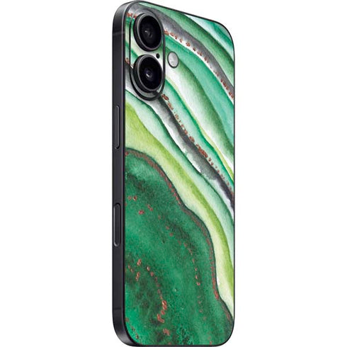 Kiwi Watercolor Geode iPhone 16 Plus Skin